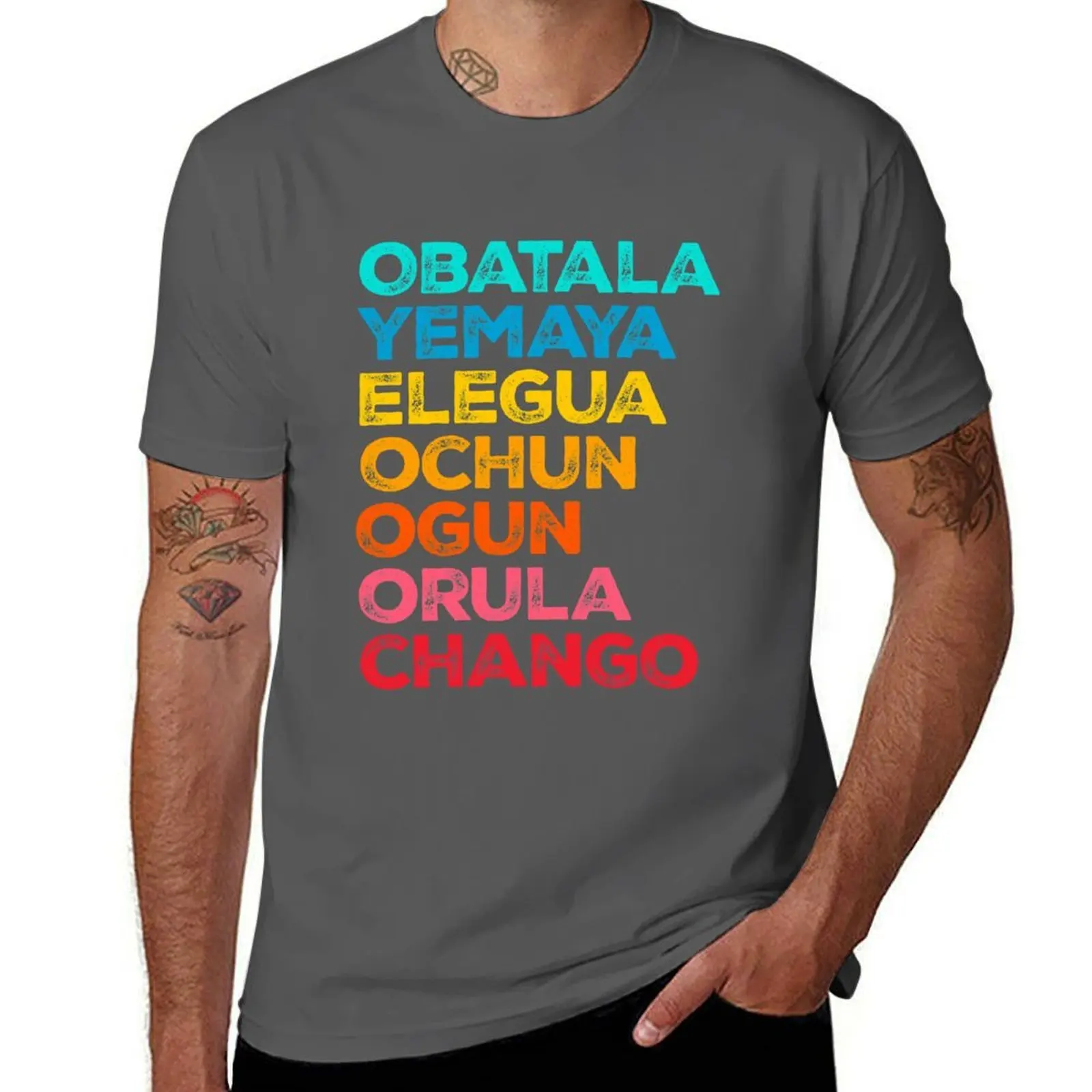 

7 African Powers Orisha Santeria Cuba Religion T-Shirt Street Fashion Casual Tee Shirt