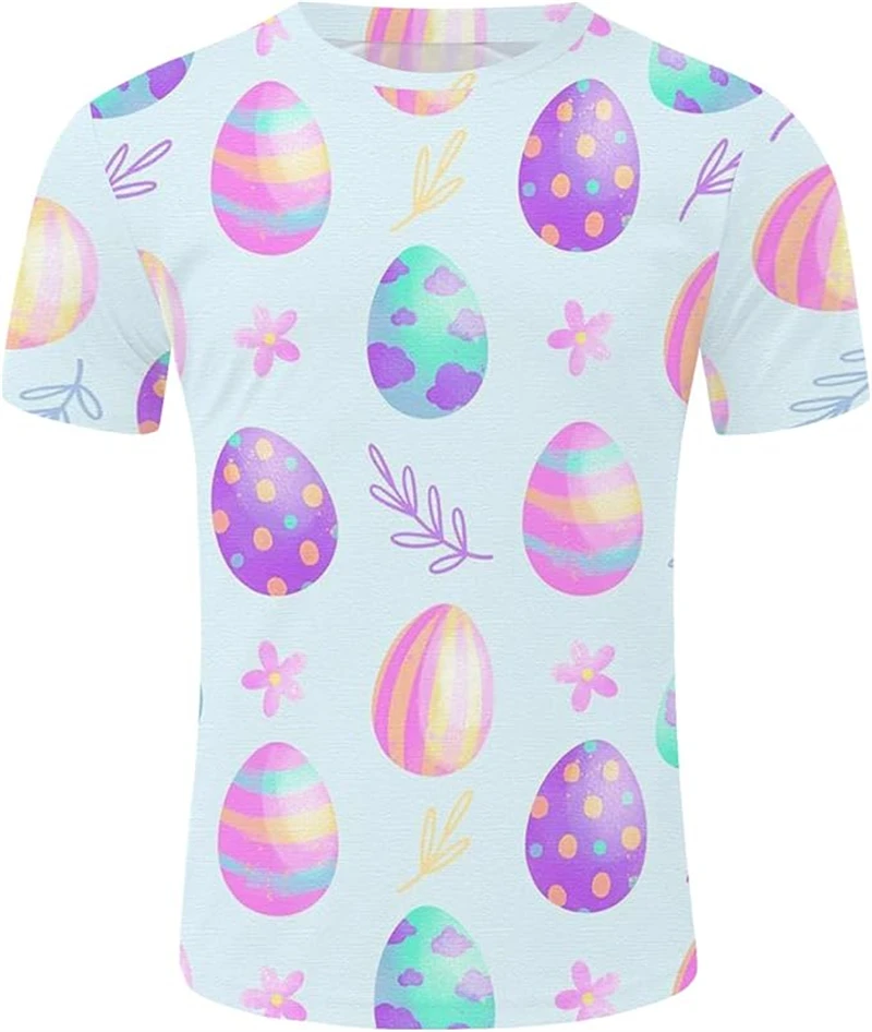

Happy Easter Day 3D Print Cute Rabbits Eggs T Shirt For Women Kids Fashion Funny Short Sleeve Tops New Men Hawaiian Harajuku Top