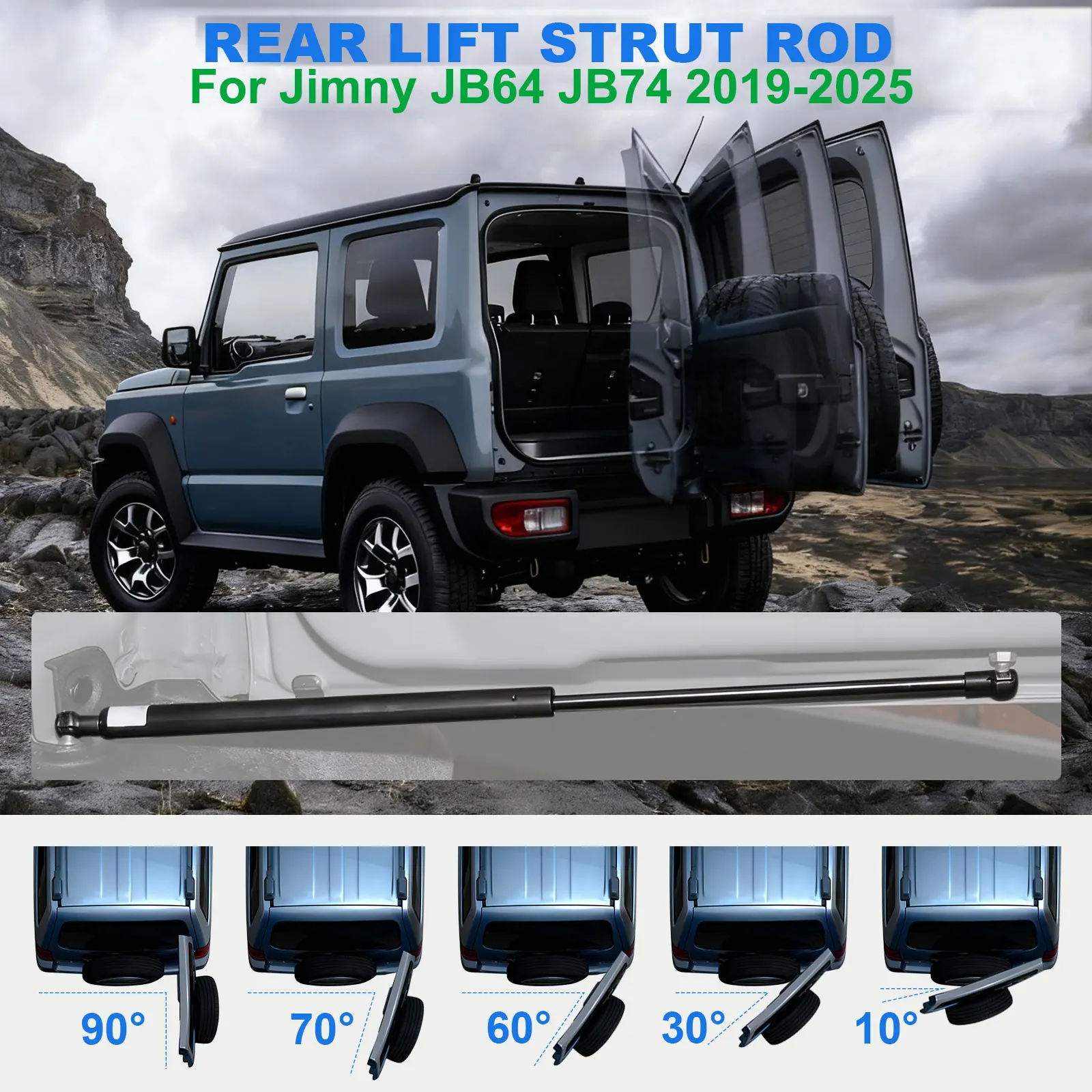 

For Jimny JB74 JB64 Upgraded Tailgate Struts Support For Suzuki Jimny JB64 2019-2025 Stop At Any Angle