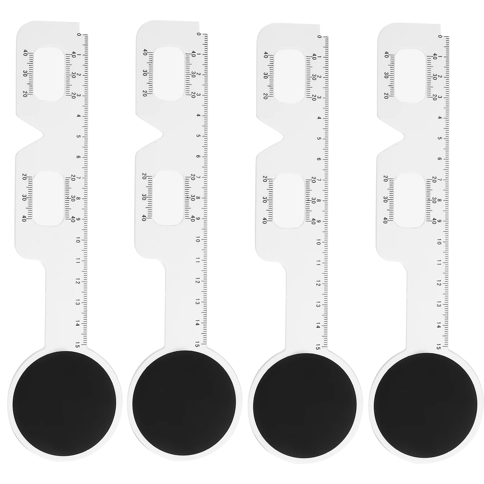 4 Pcs Pupil Distance Ruler Pd Pupillary Abs White for Eyeglasses Optical Student