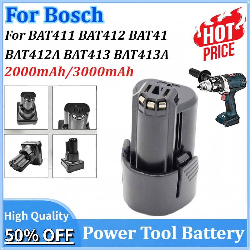 

10.8V/12V 2000mAh/3000mAh Replacement Electric Power Tool lithium Battery for Bosch BAT411 BAT412 BAT412A BAT413 BAT413A BAT41