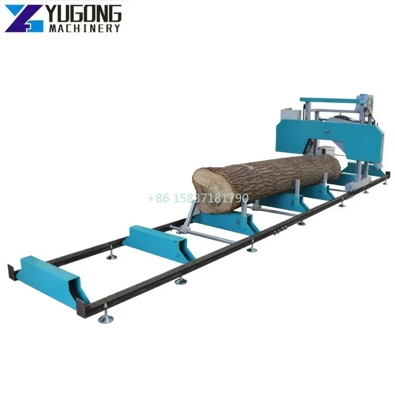 Customized Wood Chipper Horizontal Band Saw Wood Chipper Horizontal Gantry Saw Garden Wood Slicing Diesel Sawmill Splitter