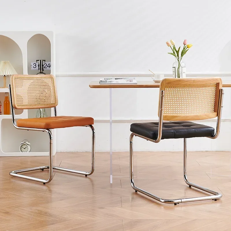 Multi-functional Nordic woven rattan chair, household dining table, chair, dining chair, study, living room, back chair Durable