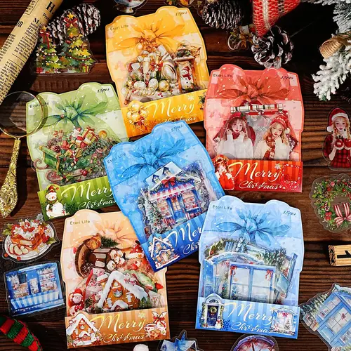 Imagen 2 del producto 15 unids/lote Kawaii pegatinas de papelería Navidad sorpresa noche DIY artesanía álbum de recortes diario basura pegatinas de planificador feliz