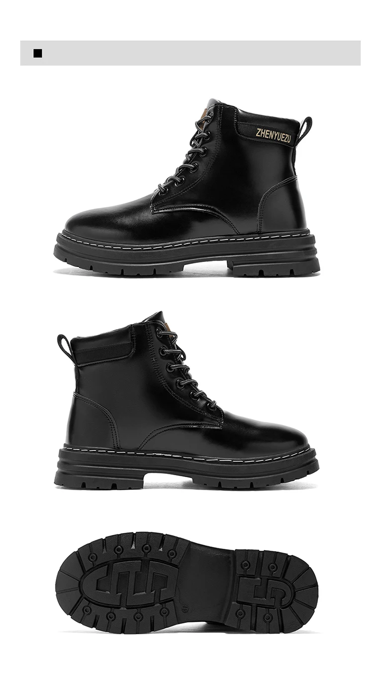 Modische Herren-High-Top-Stiefel, weiches Komfortfutter, verschleißfeste Sohle, ideal für Outdoor-Sport und Wandern. – Detail 25