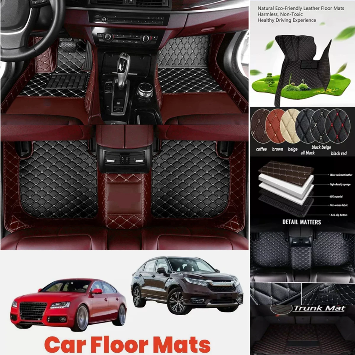 

3D PU-leather Waterproof Custom Car Floor Mats For Toyota Highlander Kluger Auto Carpets Coche Accessorie Liners