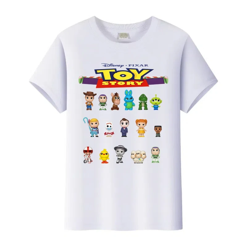 

Fashion Kids t-shirt Woman Tshirt Disney Cartoon Toy Story Graphic Ladies Tees Harajuku Men White Tops Girls Family Blouses Gift