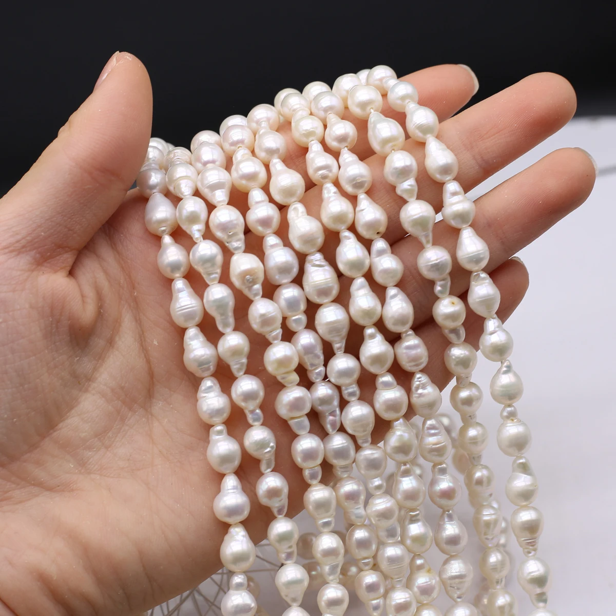 

Natural Pearl Freshwater Droplet Shaped Baroque Beads 7-8mm Jewelry Making DIY Necklace Bracelet Accessories Gifts