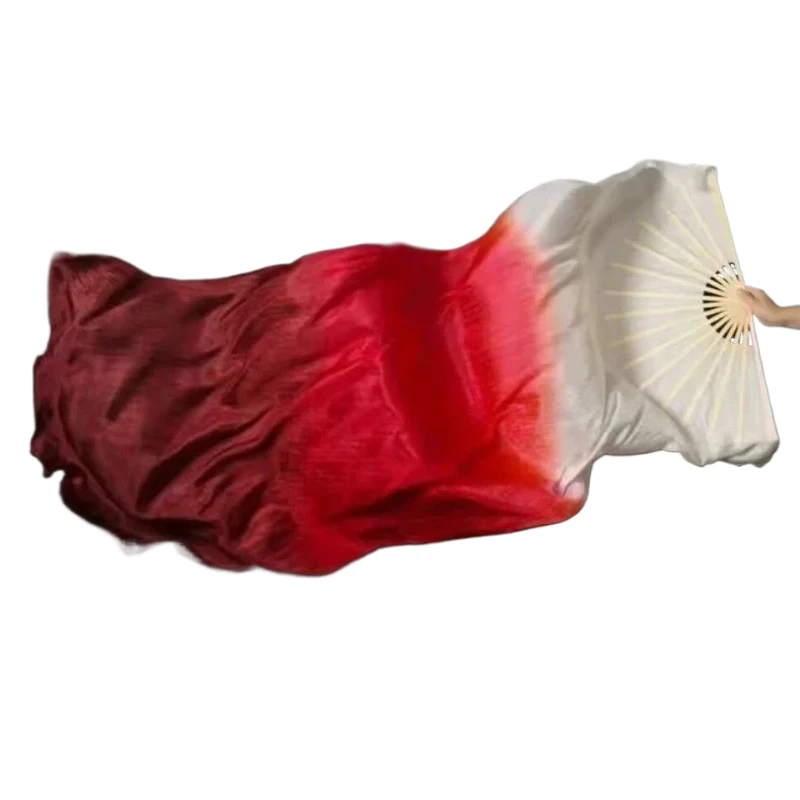 Silk Dance Fan Long Flowing Red Silk Fan with a Gradient Children's Classical Dance Dancing Performance Props Group Performance