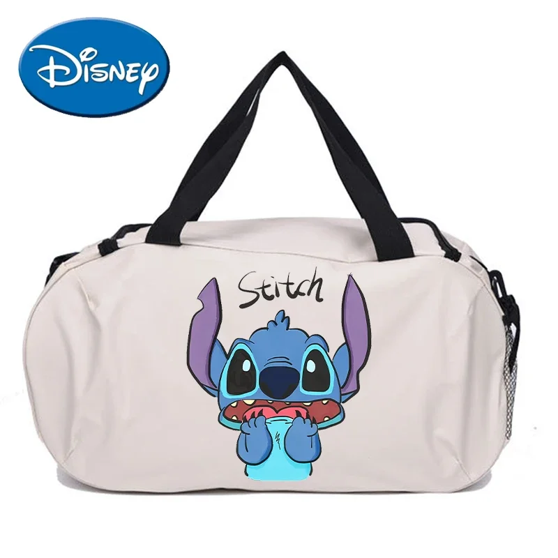 Stitch Disney Travel Bag Kawaii Disney Cartoon Printed Luggage Bags Outdoor Camping High Capacity Backpack Oxford Cloth Gym Bag