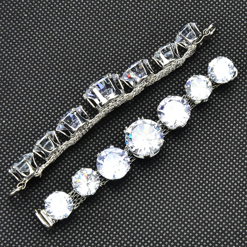 2Pcs 10cm Clear Zircon Crystal Bikini Connector Buckle Shiny Rhinestone Metal Chain Trim for Clothing Shoes Decroration