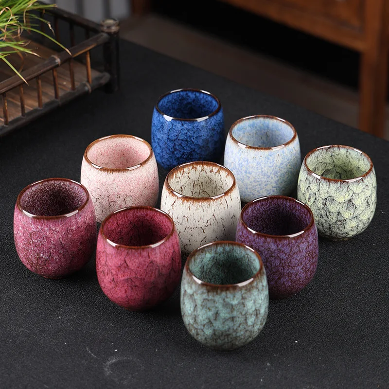 

Japanese Style Ceramic Tea Cup Kiln Transformation Household Kung Fu Tea Cup Personal Single Cup Water Mugs Drinkware 150ml New