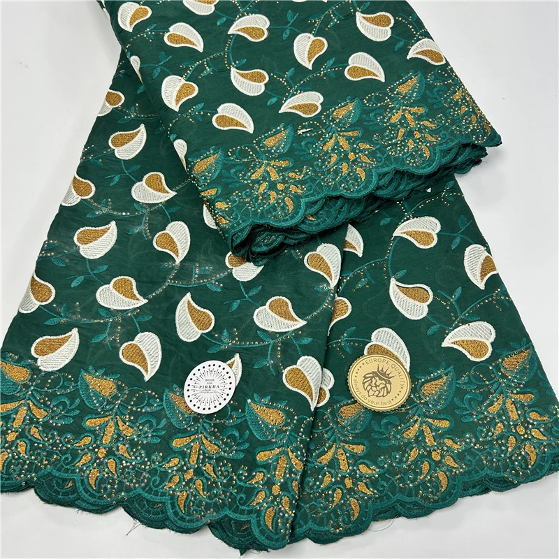 5+2 yard With Scarf Swiss lace fabric Dry lace embroidery African 100% cotton fabrics Swiss voile lace Dubai style 18L162501