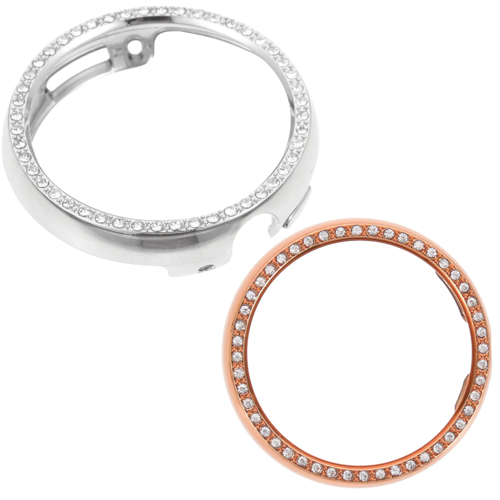 

2 шт. элегантных защитных чехлов для смарт-часов с изогнутыми краями, украшенных стразами, устойчивых к царапинам и ударам