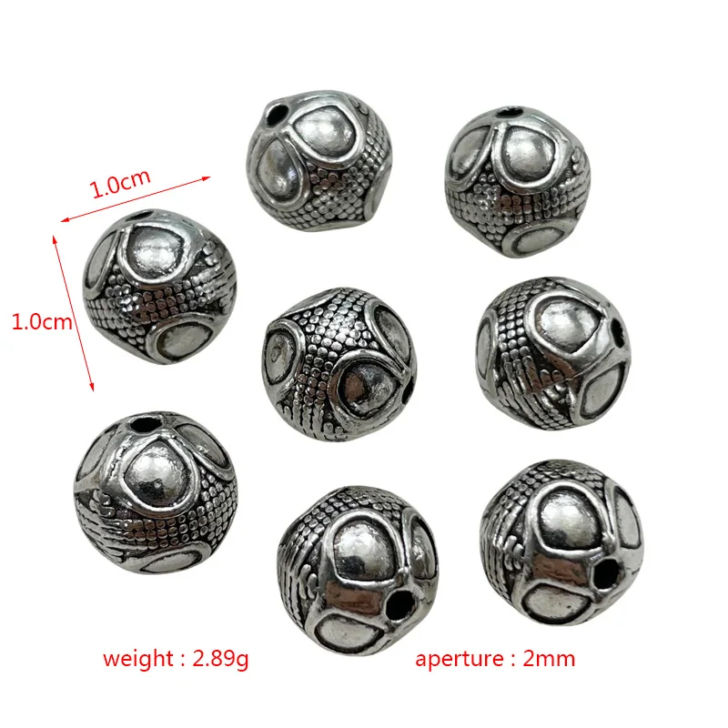 10pcs 3-color Tibetan Silver Gold Bronze Perforated Spacer Beads DIY Handmade Men\'s Women\'s Jewelry Connector Gasket Accessories