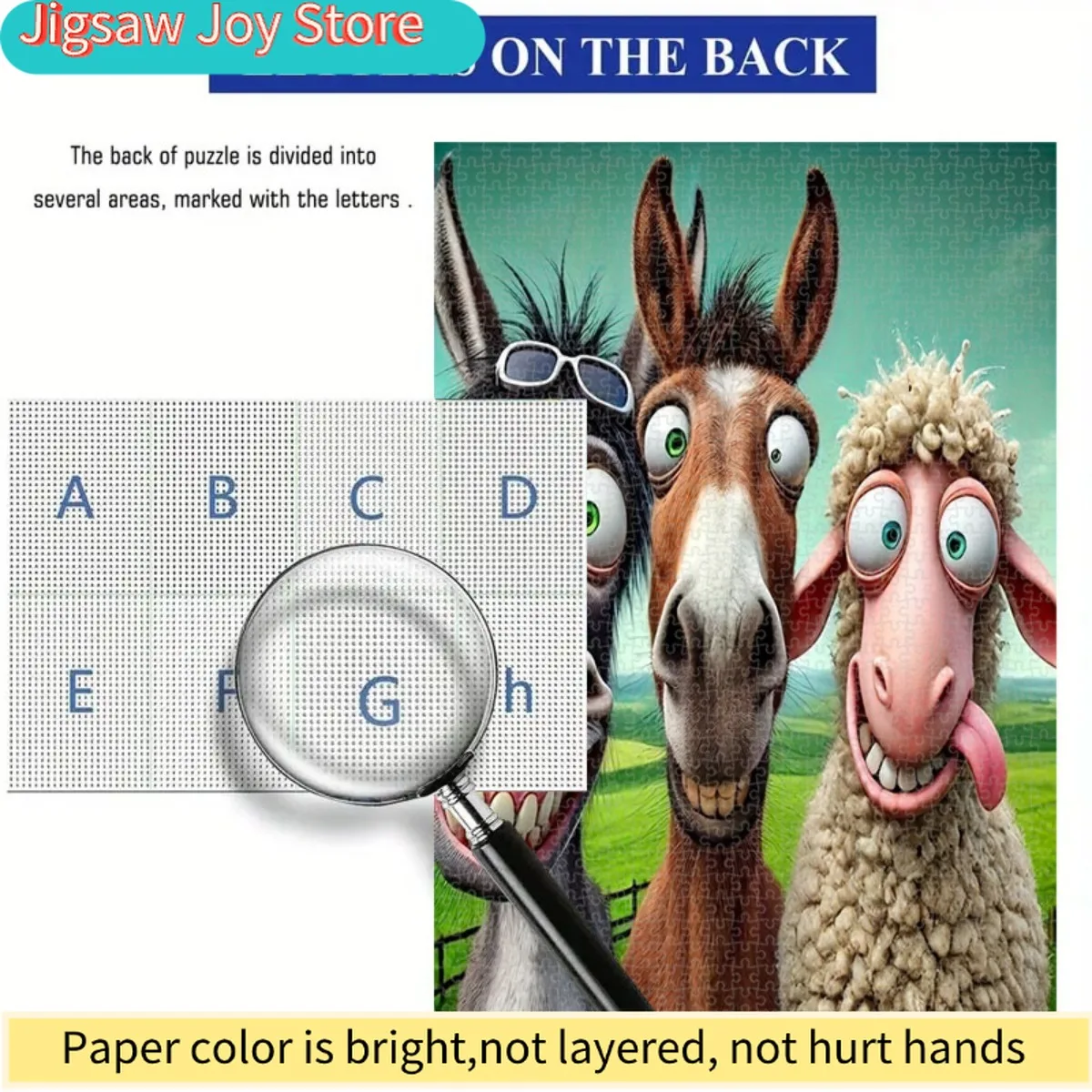 Rompecabezas de 1000 Piezas, Apto para Niños y Niñas, Piezas de Plástico Grueso y Duradero, Papel Plegable, Libro de Imágenes con Temática Animal, Desafiante