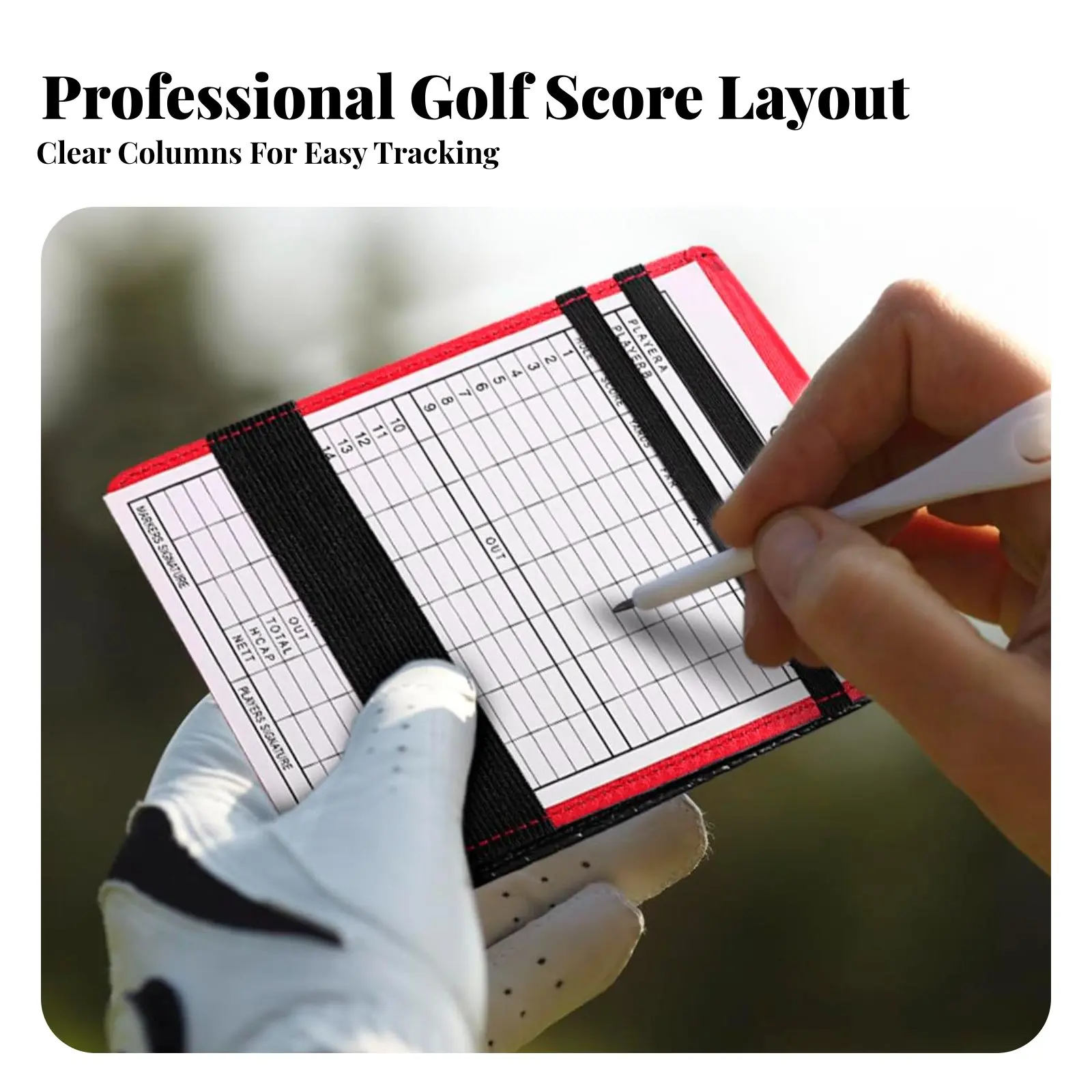 

Pattern Score Card Book Perfect Gift Links Scorecard Holder PU Leather Scorebook Long-Lasting Links Score Booklet