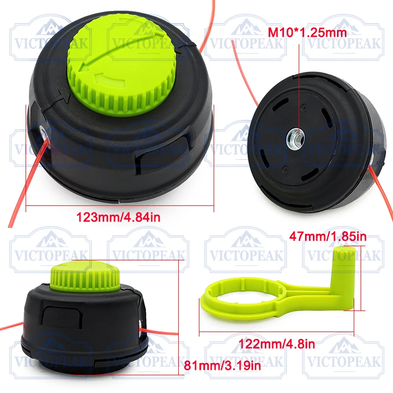 M10*1.25mm Grass Trimmer Head with Winding Handle Easy to Wind Line Brush Cutter Head Garden Tool Parts Replacement Accessories view 6