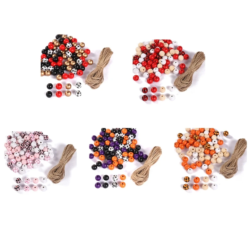 

Halloween Beads Beads Plaid Beads Wooden Beads Print Check