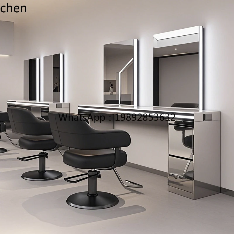 YFY Barber Shop Mirror Hair Salon High-end Hair Perming and Dyeing Table Fashion Hair Cutting Mirror Table 4