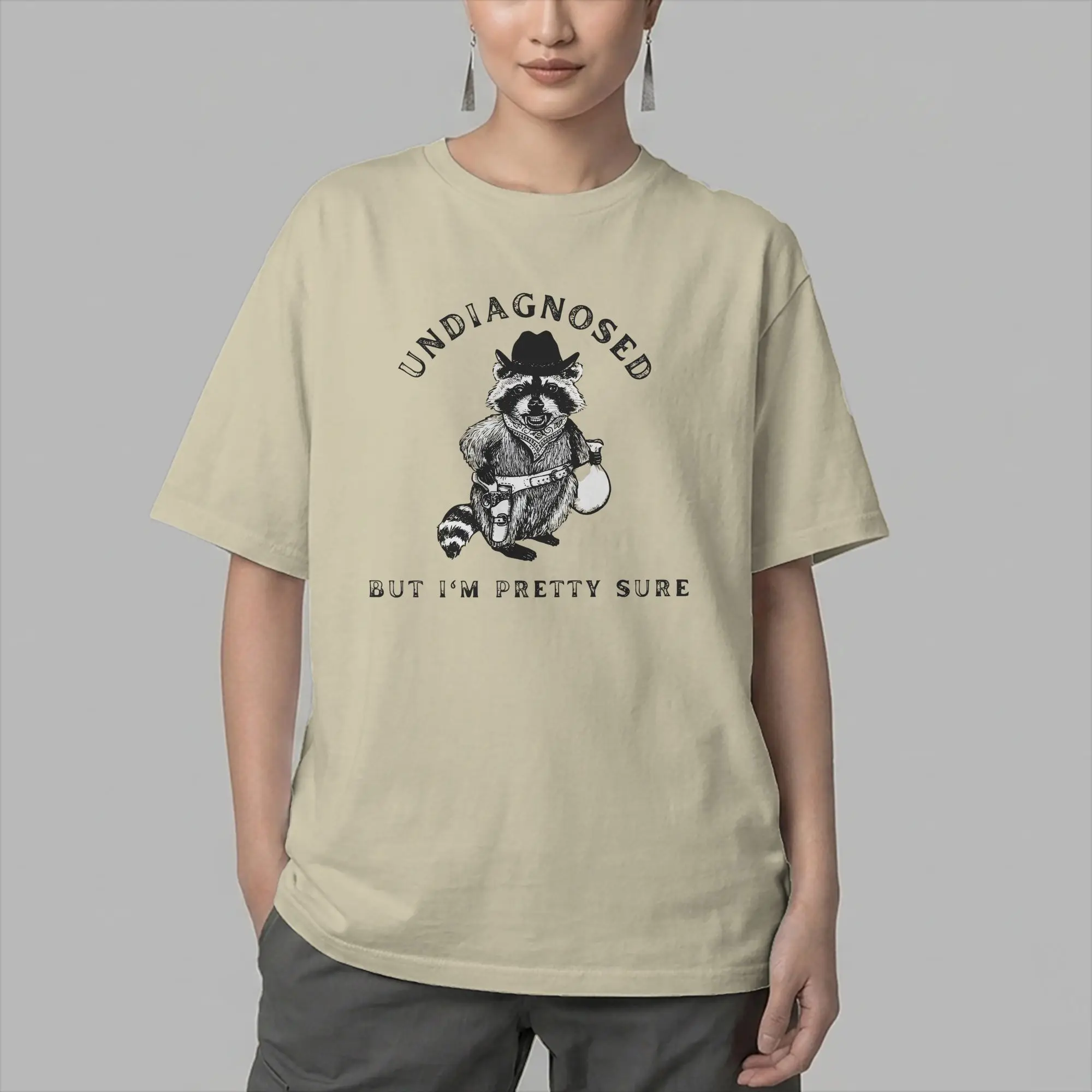 Men's Raccoon T Shirt Undiagnosed But Something Ain'T Right Cotton Tops Funny Short Sleeve Round Neck Tee Shirt New T-Shirts