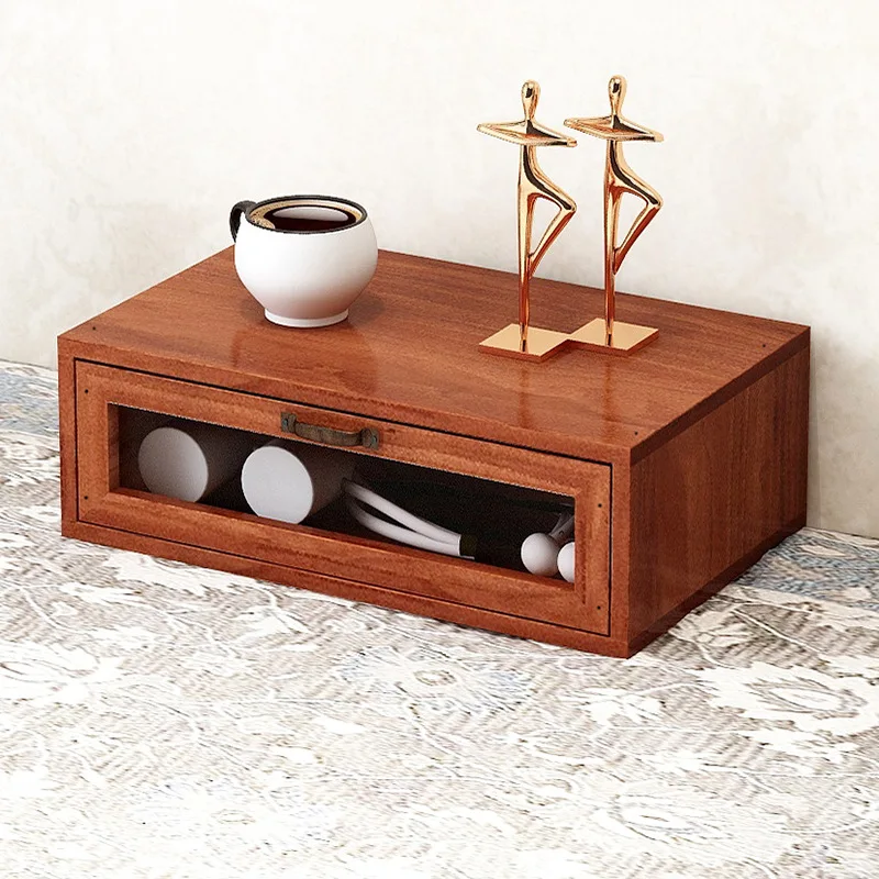 Retro Wooden Desktop Organizer Box Cosmetic Storage Rack Computer Elevator Shelf Office Dormitory Tabletop Storage Shelf
