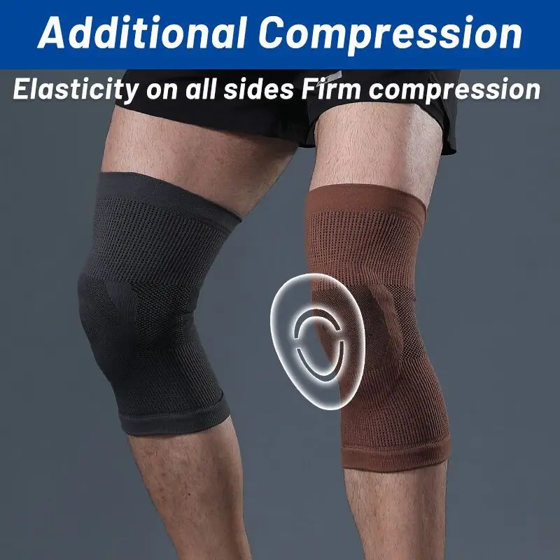 Ultra Silicone Cushion Lightweight Knee Pads for Running Dance Hiking Basketball with Elastic Compression Anti Twist Patella