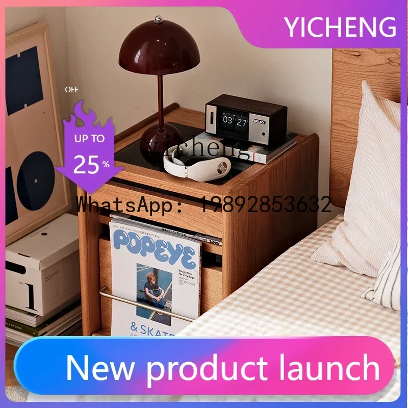 

Bedside Table Narrow Bedside Small Cherrywood Furniture Removable Storage Cabinet