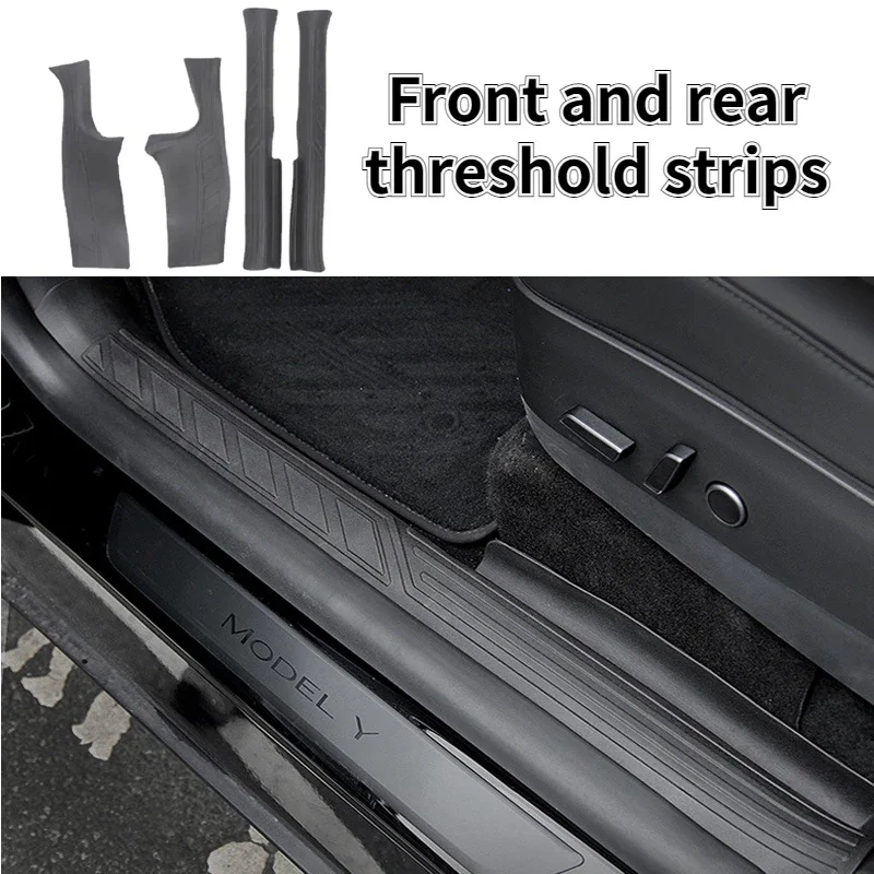 

For Tesla Model Y Rear Door Sill Guards Protector Cover ModelY 2024 Inner Sill Anti-Kick Protection Shell Decoration Accessories