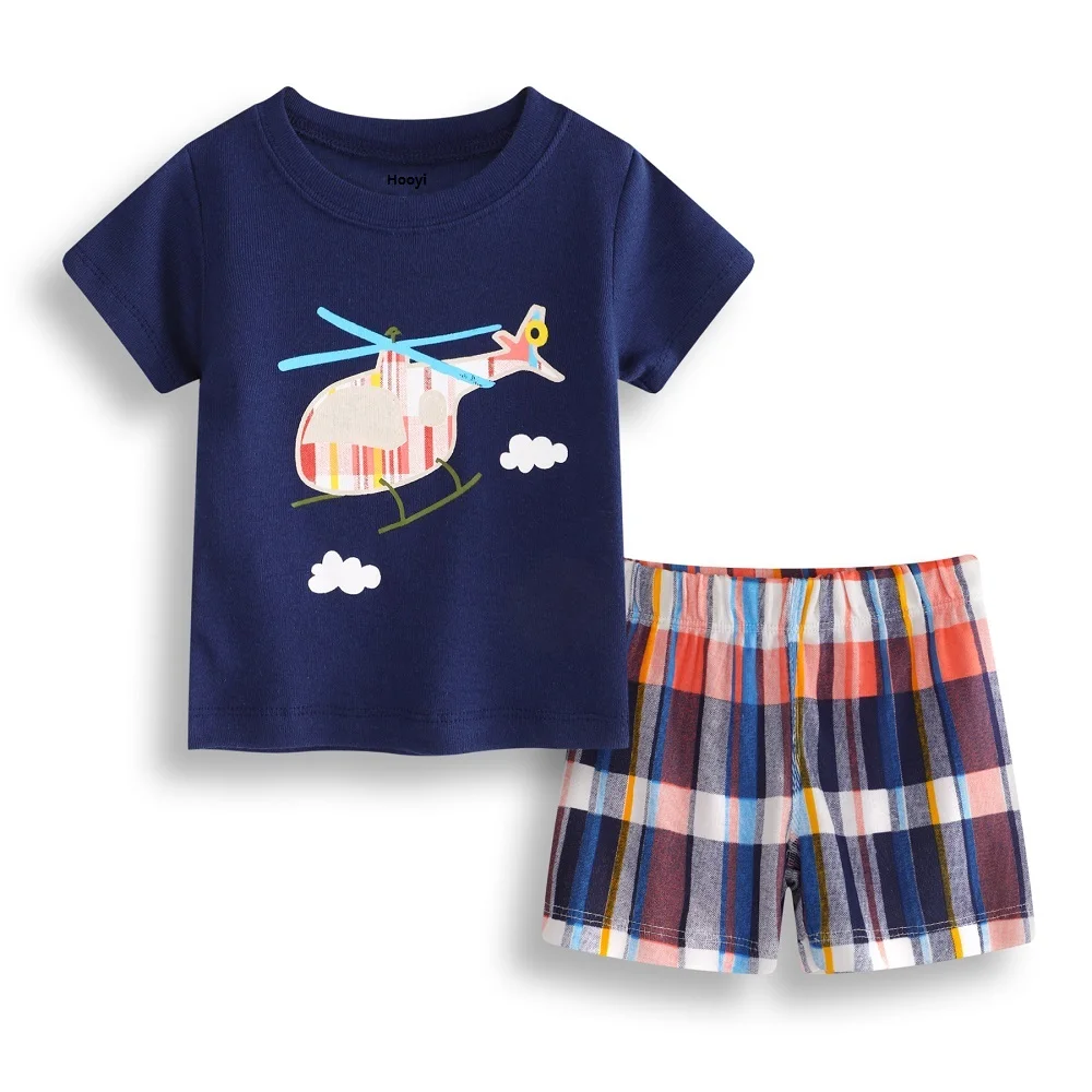Baby Boy Loungewear Cotton Boys Sleepwear Short Sleeve Tee Shirt Pants Pajama Set for Infant Toddler Two-Pieces Infant Home pjs