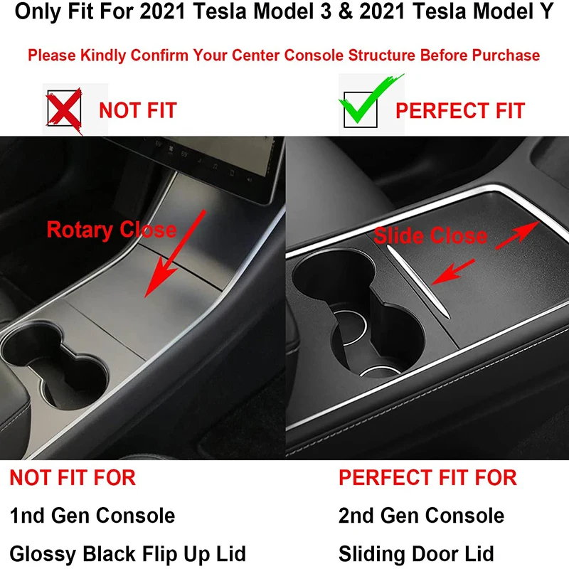 For Tesla Model Y 2021 Model 3 2022 Storage Box Center Armrest Hidden Box Cup Holder Tesla Model3 Y Upgrade Interior Accessories