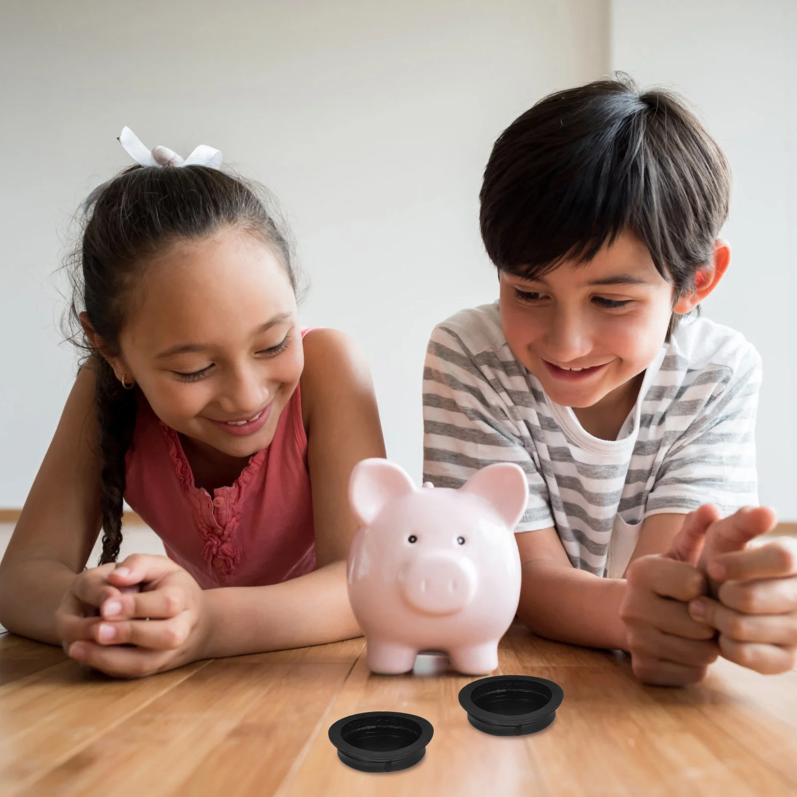 

50Pcs Piggy Bank Bottom Cover Sealing Plugs Non-Slip Replacement Stoppers for Saving Box Round PVC Caps Small Lightweight Hole