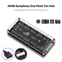 5V/3PIN ARGB Cable Splitter Hub ASUS AURA SYNC RGB Fan Hub Adapter SATA Power Extension Cable Adapter for Computer PC Cooler