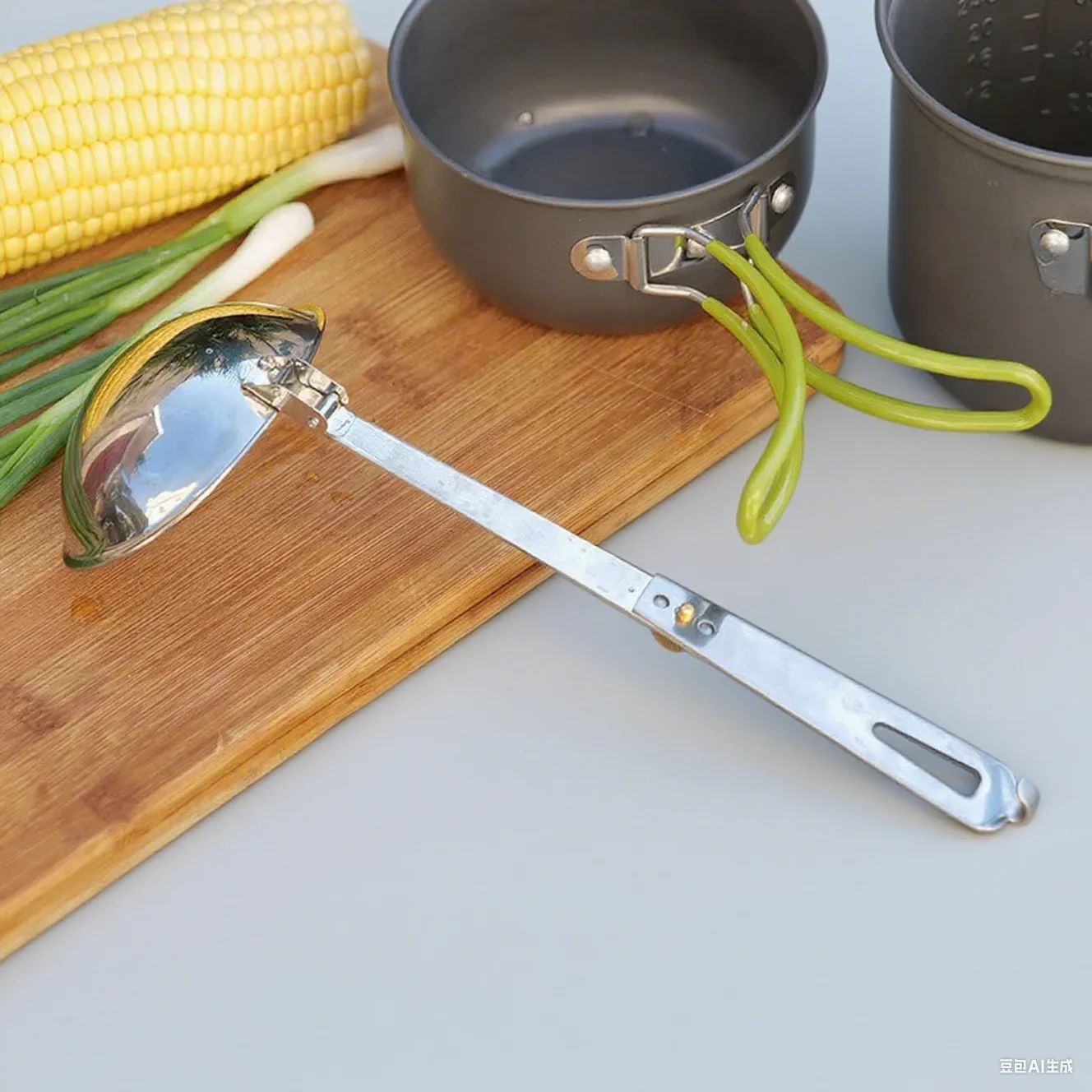 

Сверхлегкая складная ложка с длинной ручкой, ложка для супа из нержавеющей стали, уличная посуда для кемпинга, пикника, путешествий, кухонная утварь, посуда, столовые приборы