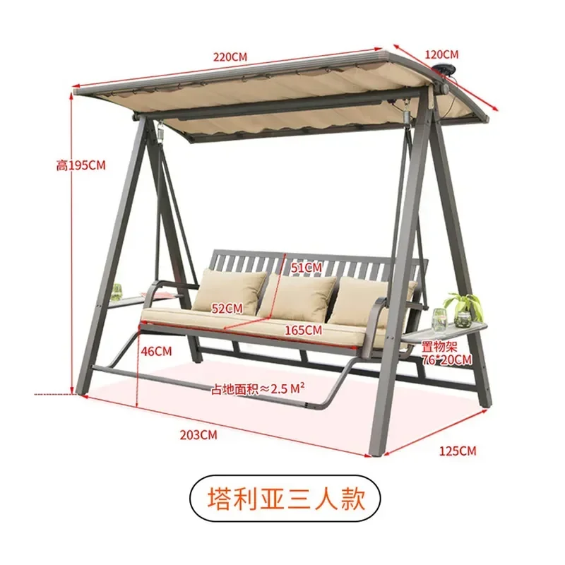 for Swing Outdoor Hanging Chair Balcony Household Rattan Double Triple Rocking Chair Lazy Outdoor Garden Cradle Rattan Chair