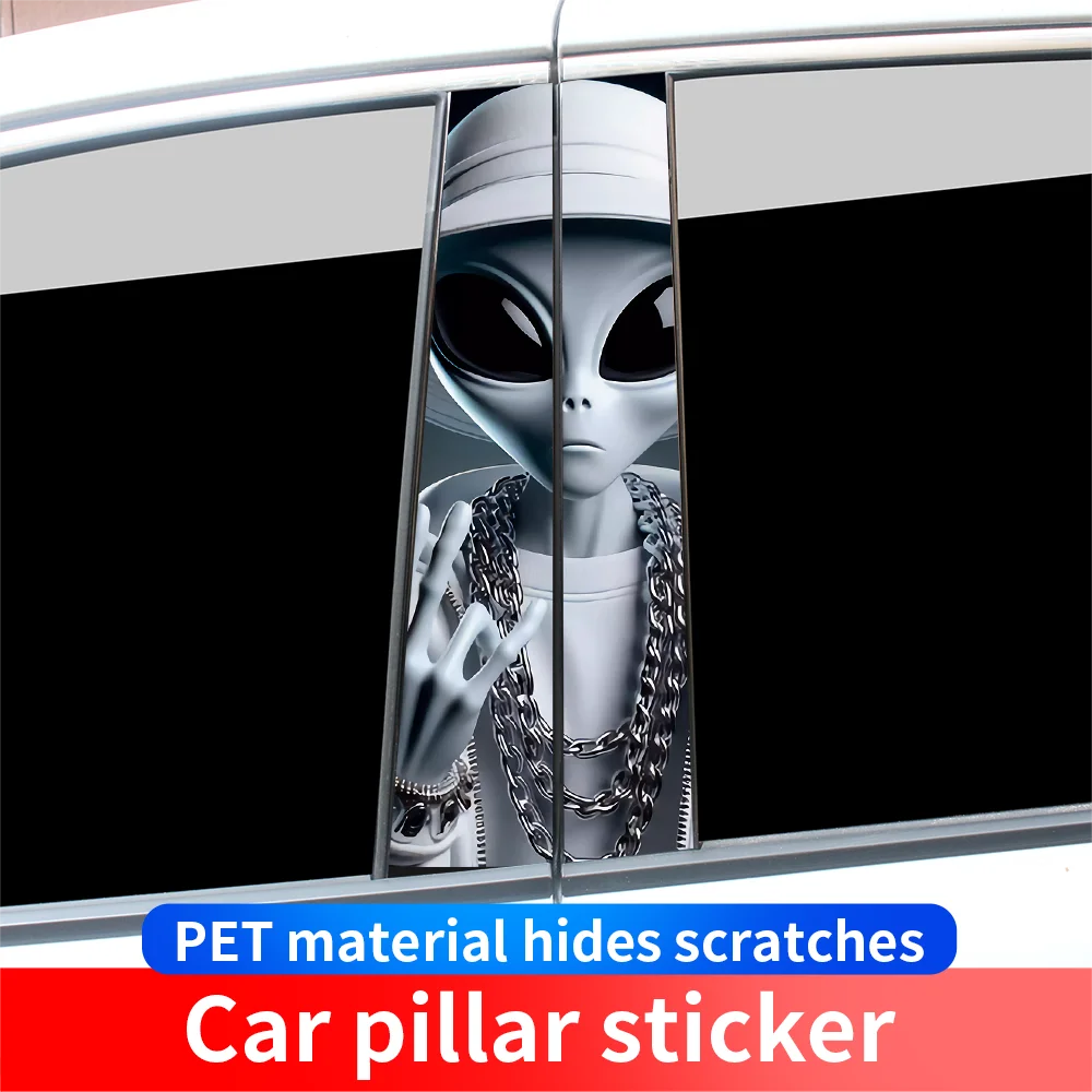 Alienware Alien Car Stickers Car B-pillar Decal Waterproof Stickers Auto Center Pillar Sticker Cover Scratches Vehicle Decors