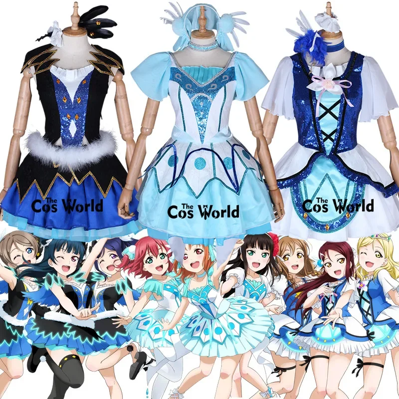 Love Live Sunshine Aqours WATER BLUE NEW WORLD Takami Chika Kurosawa Ruby Watanabe You Anime Customize Cosplay Costumes