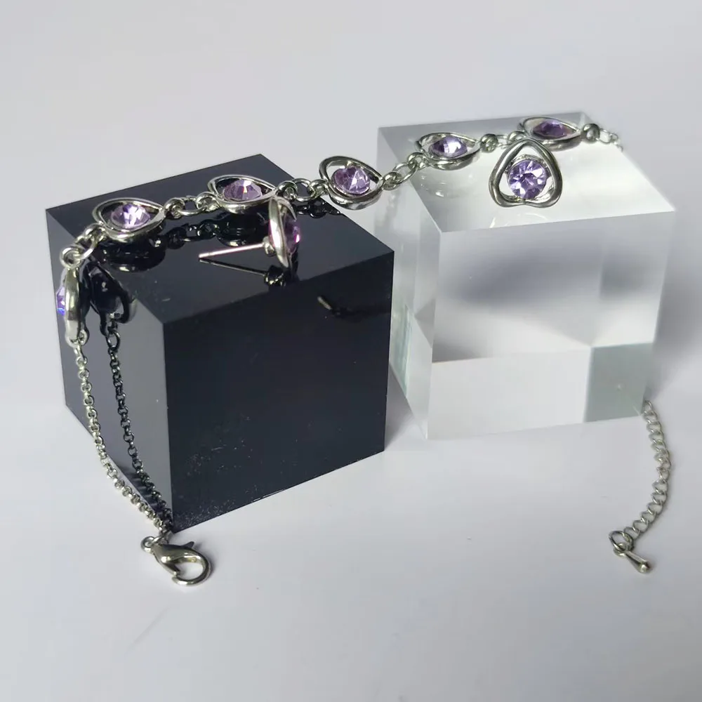 Acrylic Ring Window Rack Square Cosmetics Jewelry Display Base Diamond Exhibition Column Bracelet Earring Photography Stand