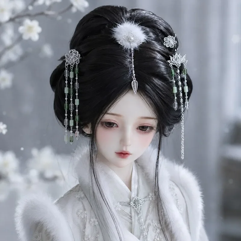 Antike chinesische BJD-Hanfu-Haarnadel, Mini-Retro-Puppenkopfschmuck, Szenendekoration, Ankleidezubehör – Detail 2