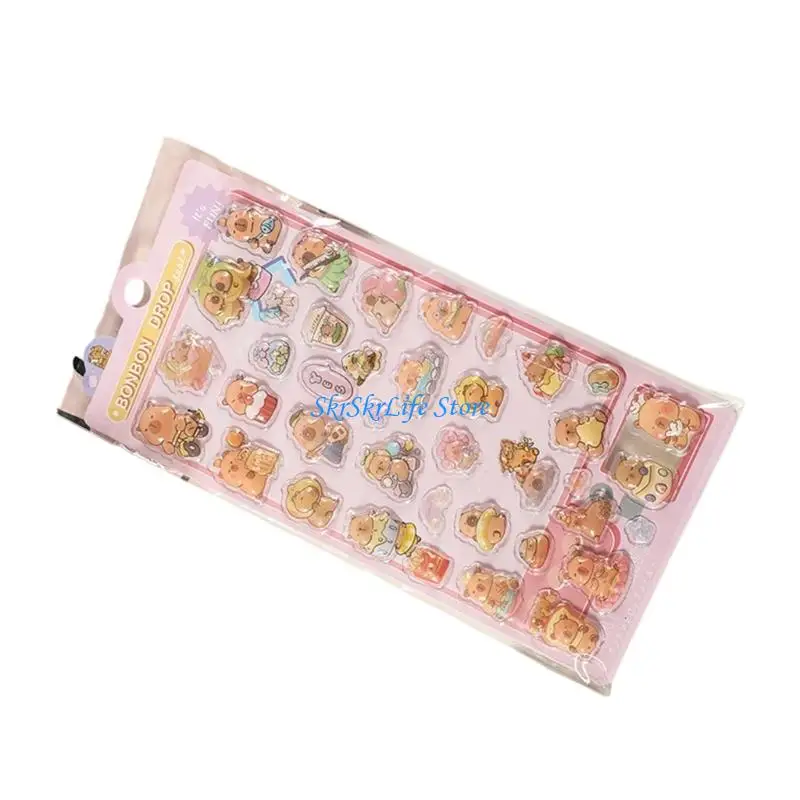 

E65E Animal Embossed Sticker Waterproof Decorative Sticker for Kids Room Wall Art