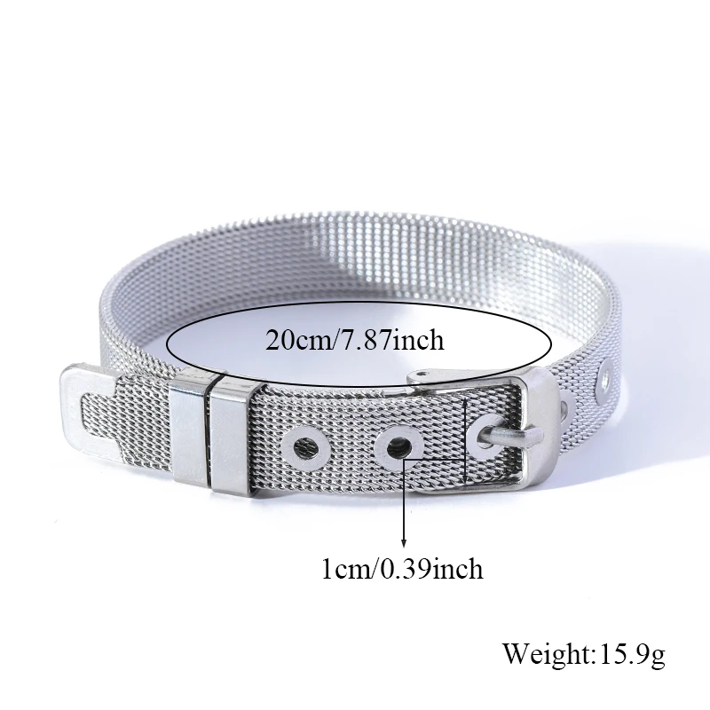 EILIECK 316L Edelstahl Metall Hip-Hop Chunky Armband für Damen, Neues Trendiges Handgelenk-Schmuckstück, Wasserdicht, Geschenk für Damen – Detail 13