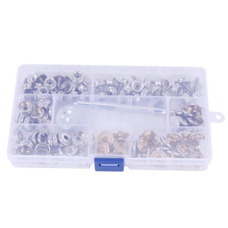 120-Pieces Stainless Steel Marine Grade Canvas and Upholstery Boat Cover Snap Button Fastener Kit CNIM Hot