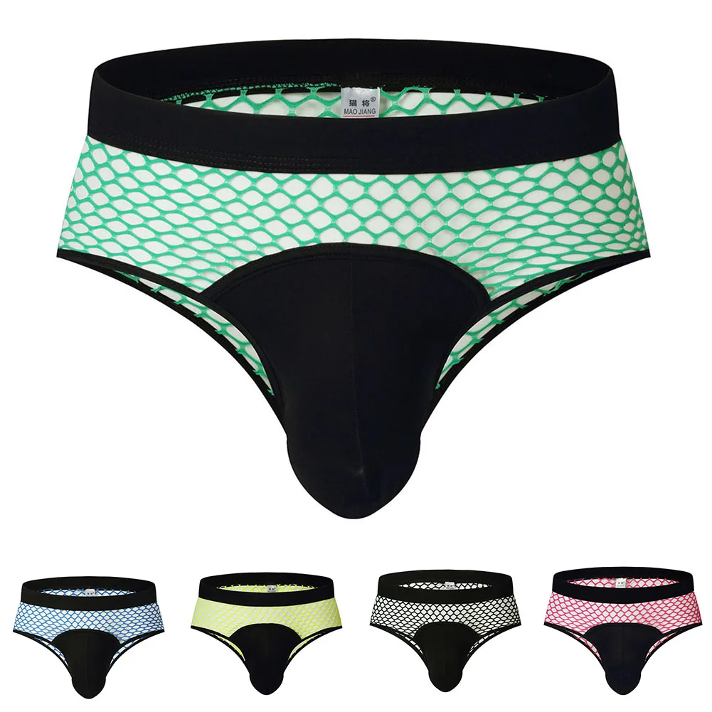 

Men Sexy Briefs Underwear Low Waist Pouch Breathable Erotic Underpants Mesh Hot Comfortable Men's Panties