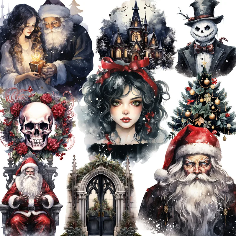 Gothic Christmas Stickers Crafts And Scrapbooking stickers kids toys book Decorative sticker DIY Stationery