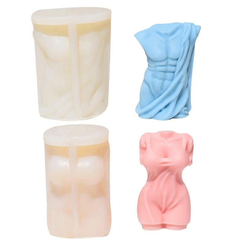 Sexy Female Candle Silicone Mold Muscle Man Body Soap Resin Plaster Mould Human Woman Chocolate Making Set Home Decor Lover Gift