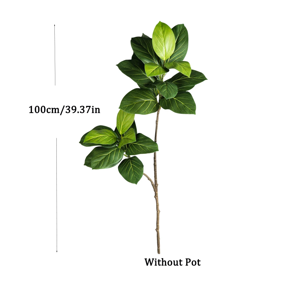 70-130 cm große künstliche Ficus-Pflanzen, künstlicher Maulbeerbaum, tropische Eichenblätter, künstliche Ficus-Plastikpflanzen für Haus- und Gartendekoration – Detail 7