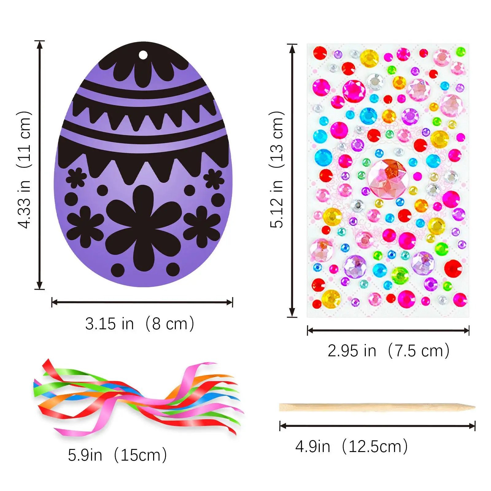 Easter Egg Scratch Paper Drawing Toys Gifts Pendants Painting for Decoration