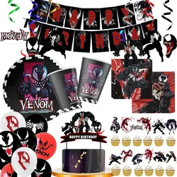 Venom Theme Birthday Party Decorations Napkins Plates Tablecloth Cups Balloons cupcake toppers Birthday Party Decoration Kids