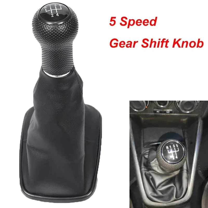 5 Speed Car Manual Gear Shift Knob For Volkswagen Mk4 Jetta/Bora 1999-2004 Black PU leather & plastic Auto Lever Replacement