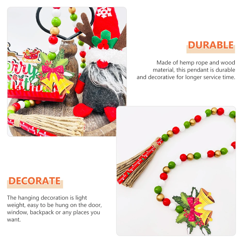 

Indoor Wooden Home Decoration Pendants Beads Garland Decorate with Tassels Hanging